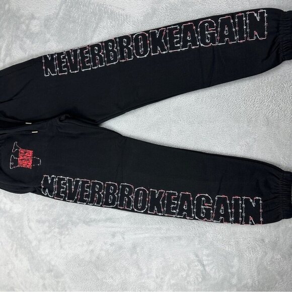 Vlone x Never Broke Again Black Sweatpants Men's Size Small - Picture 4 of 12
